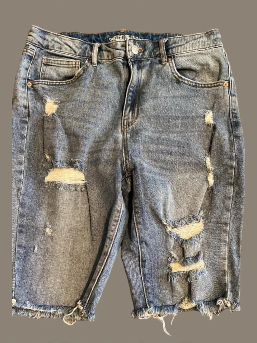 Wild Fable Distressed Denim Bermuda Shorts
